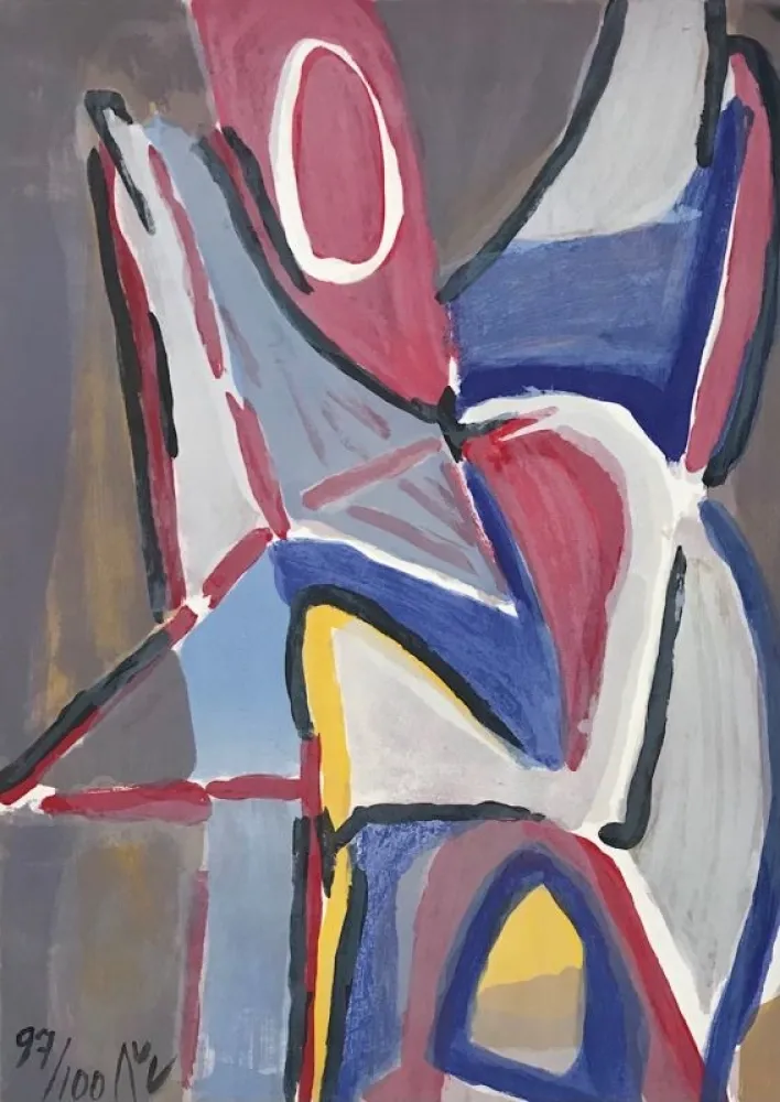 Литография Van Velde - Combat 