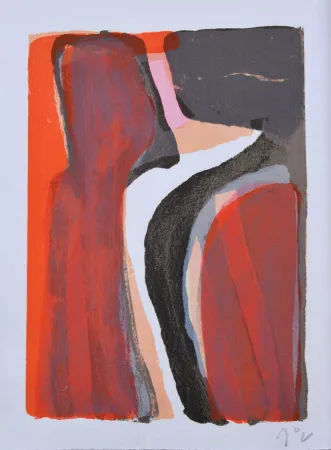 Литография Van Velde - Dans leur voix les eaux 