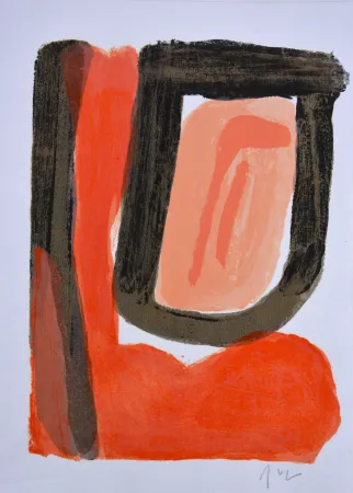 Литография Van Velde - Dans leur voix les eaux