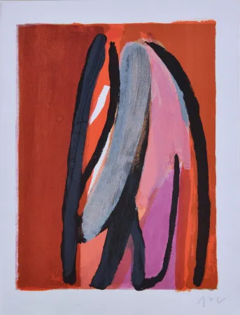 Литография Van Velde - Dans leur voix les eaux