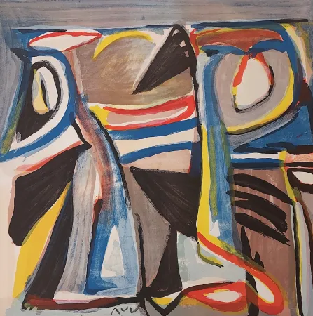 Литография Van Velde - Dernière inquiétude