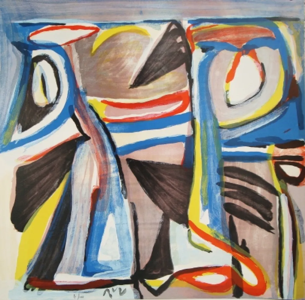 Литография Van Velde - Dernière inquiétude