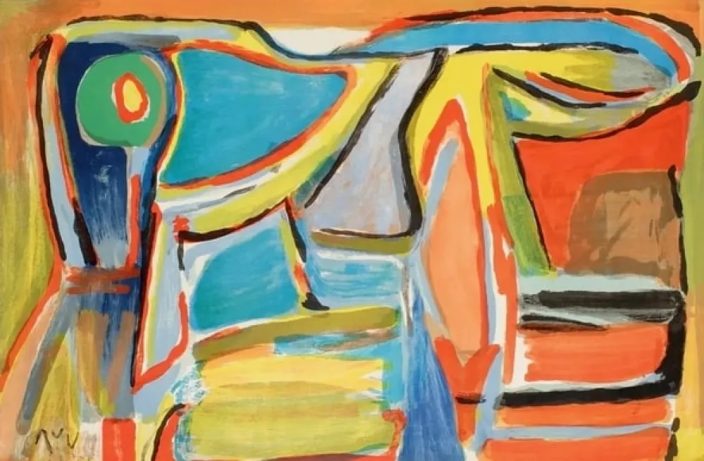 Литография Van Velde - MP 392 - Vent de sables