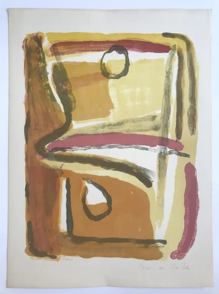 Литография Van Velde - Parcours jaune