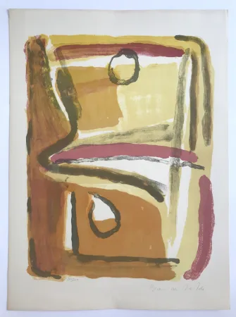 Литография Van Velde - Parcours jaune