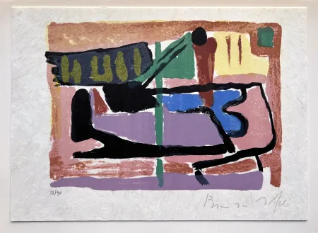 Иллюстрированная Книга Van Velde - Pierre Hébey : Le Mot « buvette ». Quatre lithographies de Bram van Velde (1975)