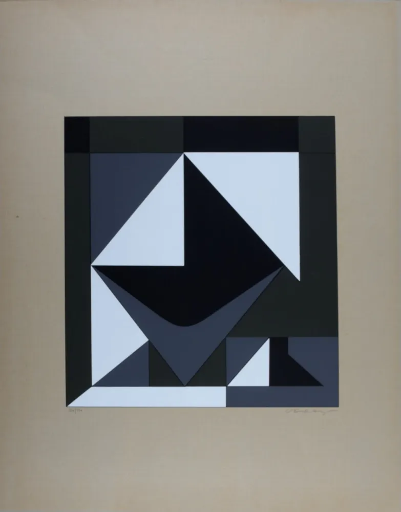 Сериграфия Vasarely - Calles Pequenas de la vieja ciudad