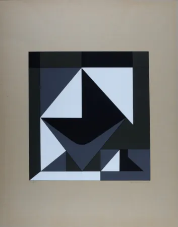 Сериграфия Vasarely - Calles Pequenas de la vieja ciudad