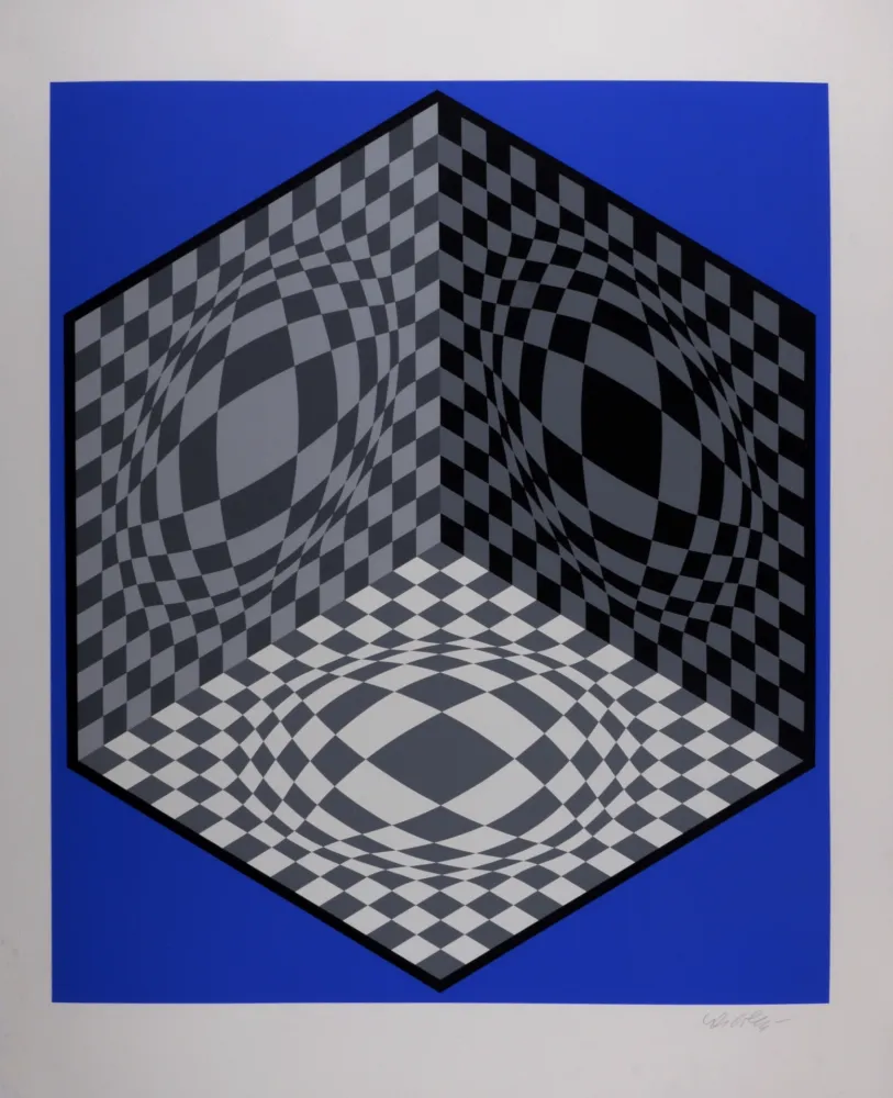 Сериграфия Vasarely - Composition cinétique, circa 1982 - Hand-signed