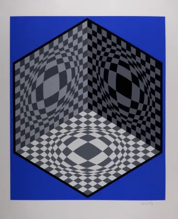 Сериграфия Vasarely - Composition cinétique, circa 1982 - Hand-signed