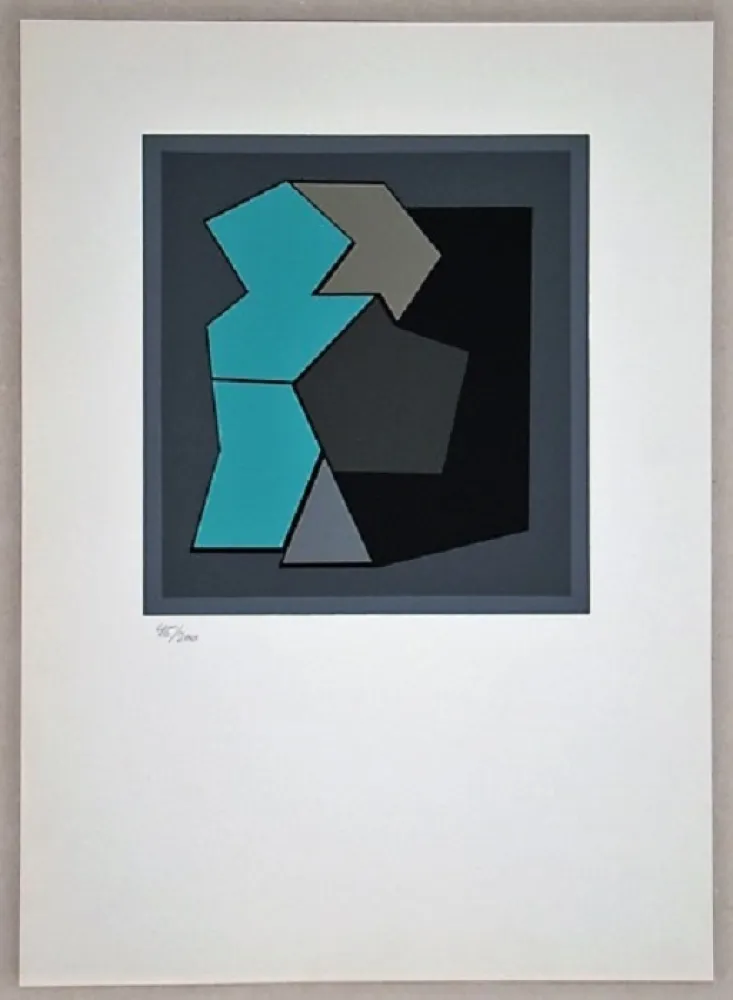 Сериграфия Vasarely - Composition - Geh durch den Spiegel