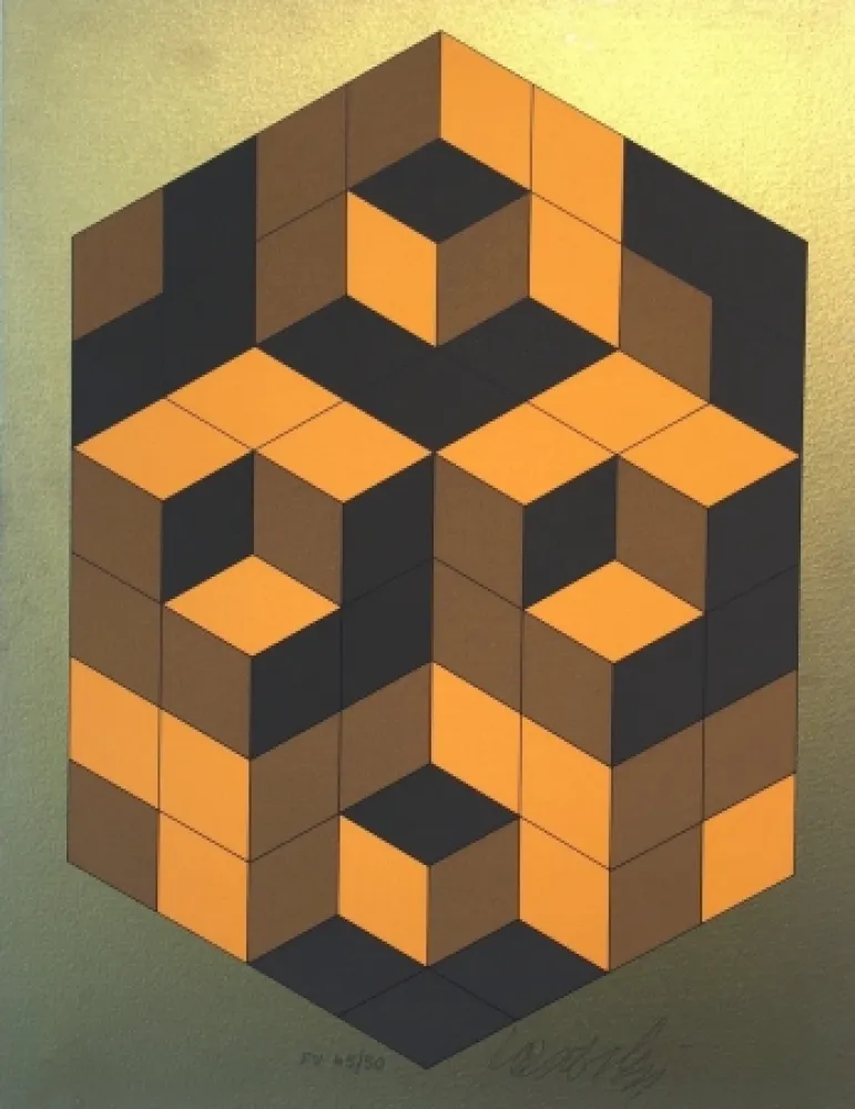 Сериграфия Vasarely - Composition Gold