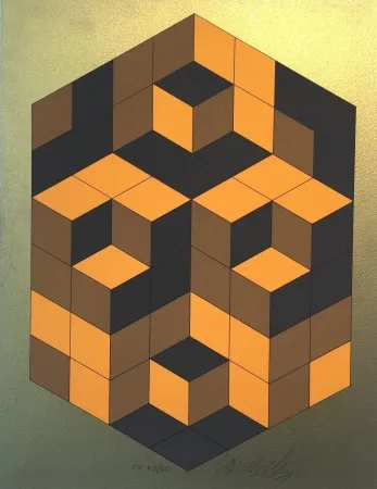 Сериграфия Vasarely - Composition Gold