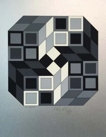Сериграфия Vasarely - Composition Silver