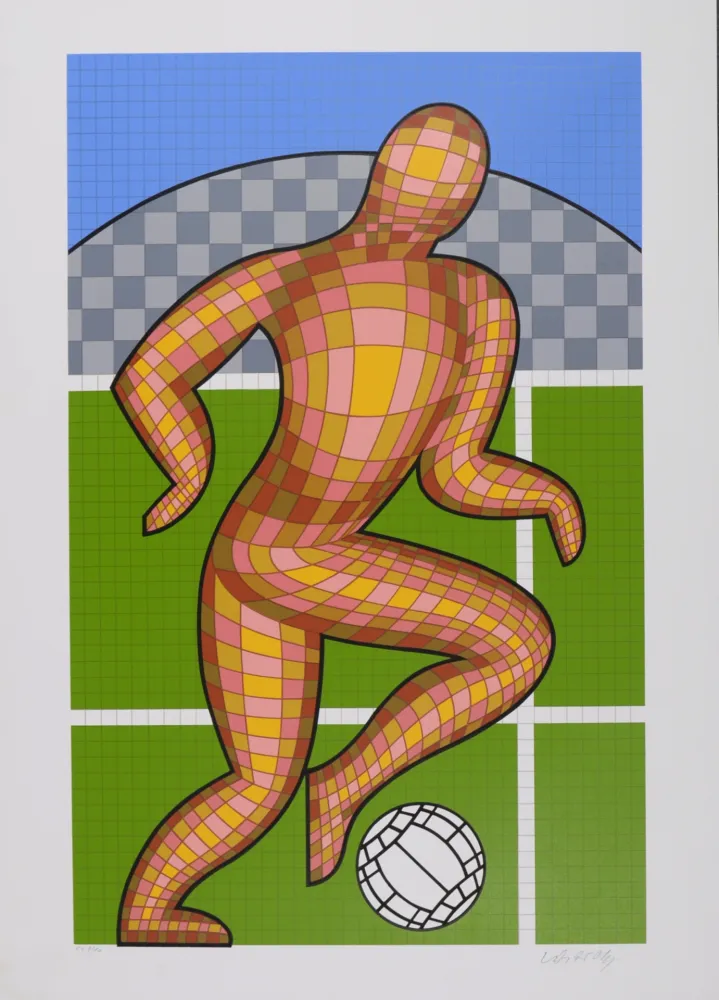 Сериграфия Vasarely - Foot (Soccer player), 1997 - Hand-signed !