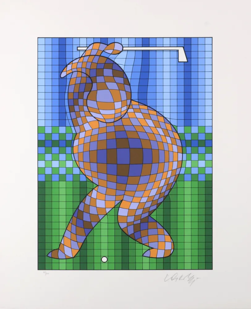 Сериграфия Vasarely - Golf, 1980 - Hand-signed!