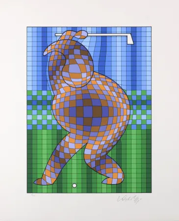 Сериграфия Vasarely - Golf, 1980 - Hand-signed!