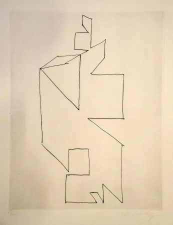 Гравюра Сухой Иглой Vasarely - GORDES SYNTHESE