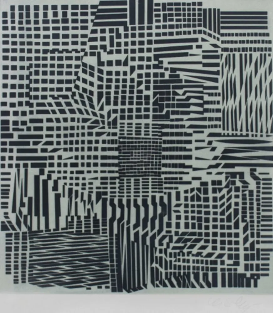 Офорт И Аквитанта Vasarely - Hommage a Bach III, ca