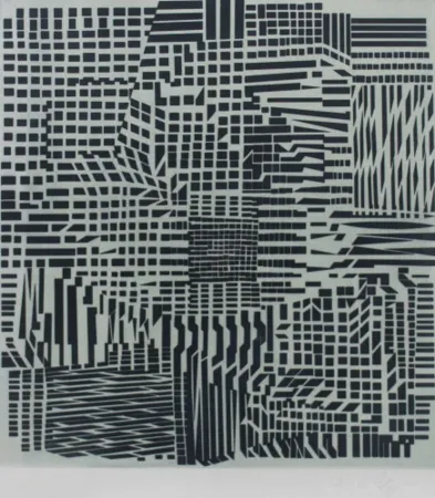 Офорт И Аквитанта Vasarely - Hommage a Bach III, ca