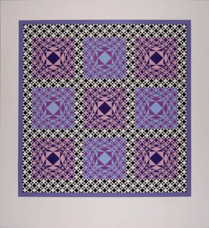 Сериграфия Vasarely - Jatek, 1986 - Large original silkscreen - Hand-signed & numbered!