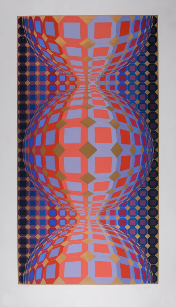Сериграфия Vasarely - Kabba III, 1988 - Hand-signed