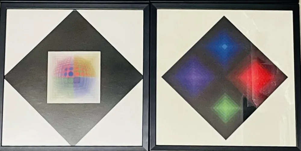 Сериграфия Vasarely - Lot Sérigraphies encadrés