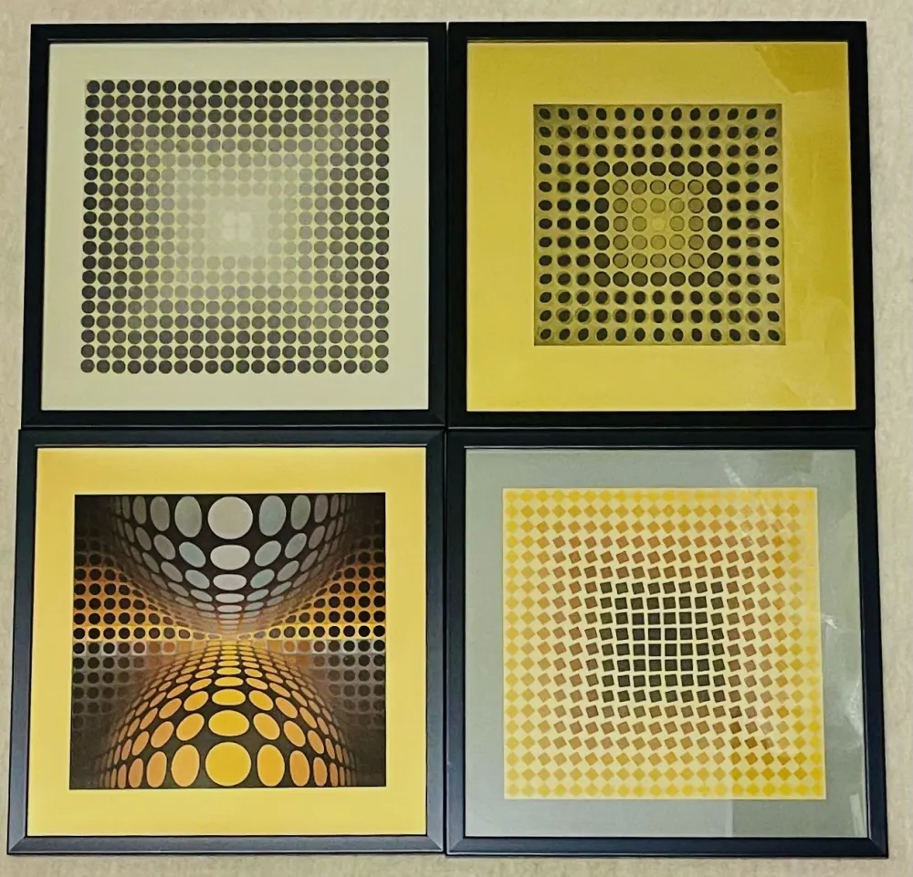 Нет Никаких Технических Vasarely - Lot Sérigraphies encadrés