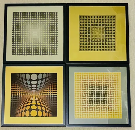 Нет Никаких Технических Vasarely - Lot Sérigraphies encadrés