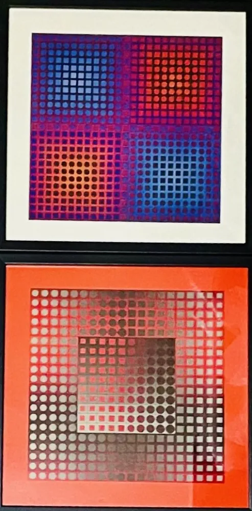 Сериграфия Vasarely - Lot Sérigraphies encadrés