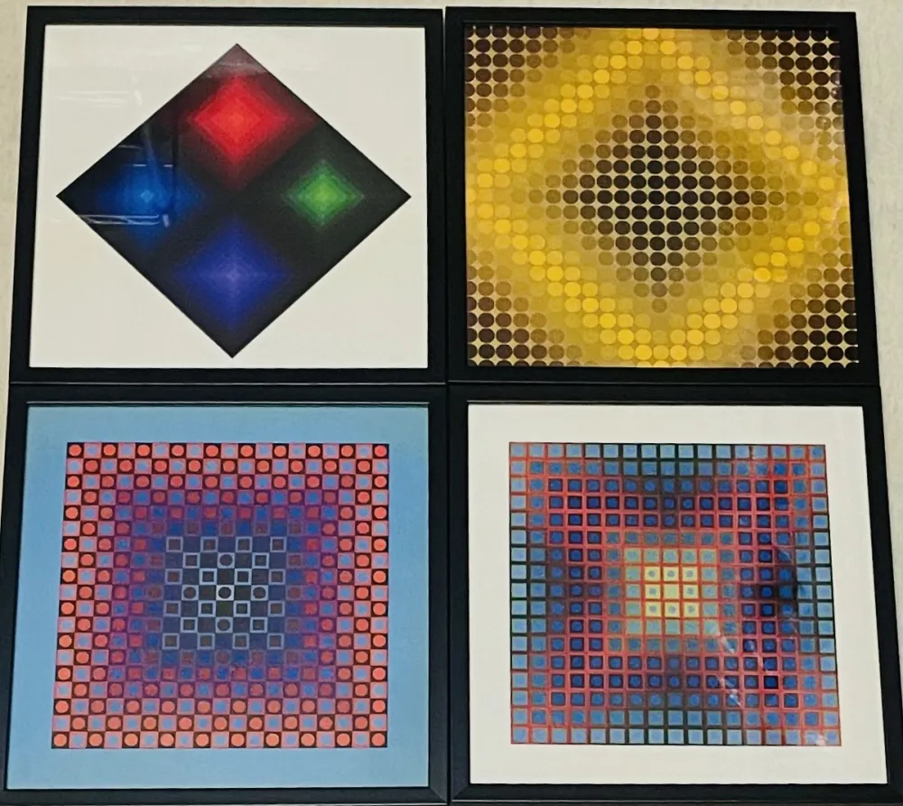 Сериграфия Vasarely - Lot Sérigraphies encadrés