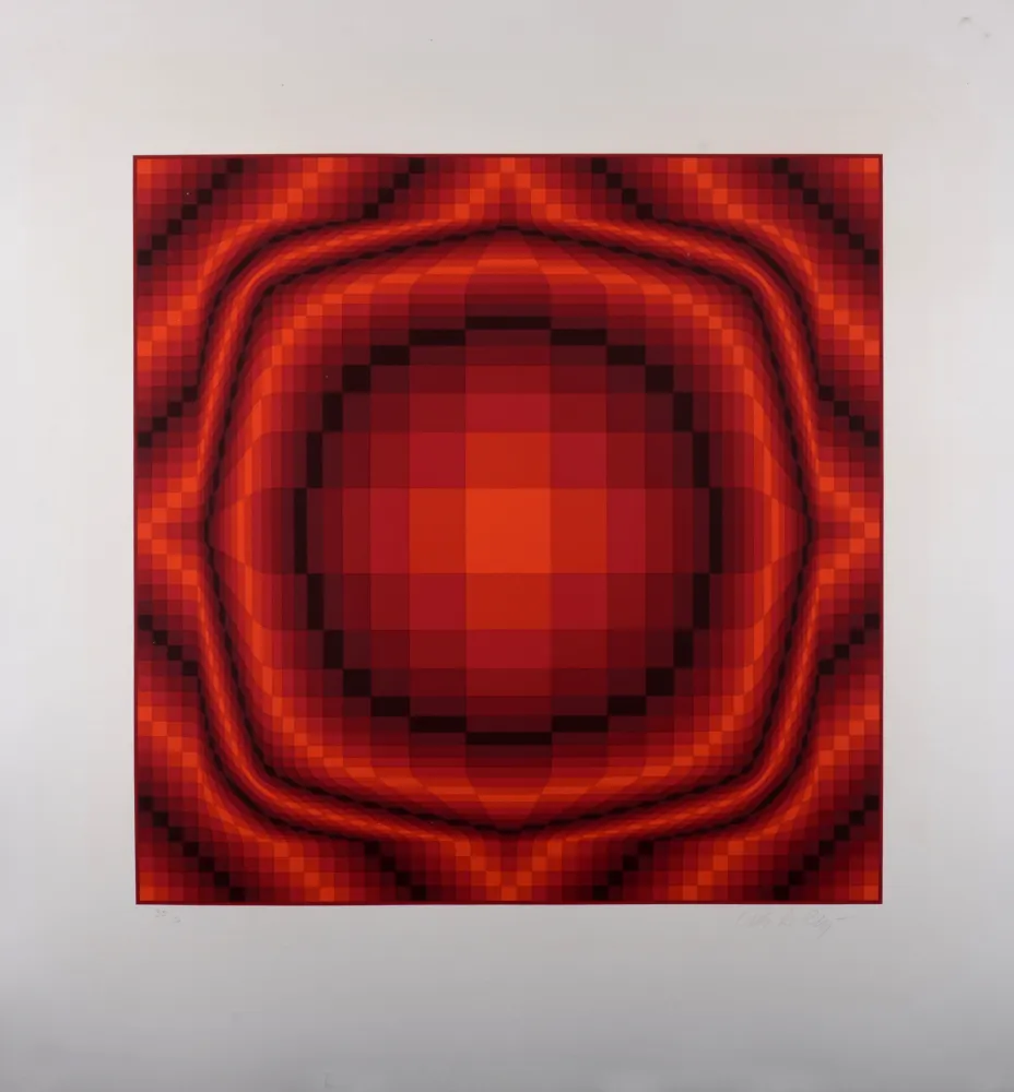Сериграфия Vasarely - Mantra Rouge, c.1977 - Hand-signed & numbered!