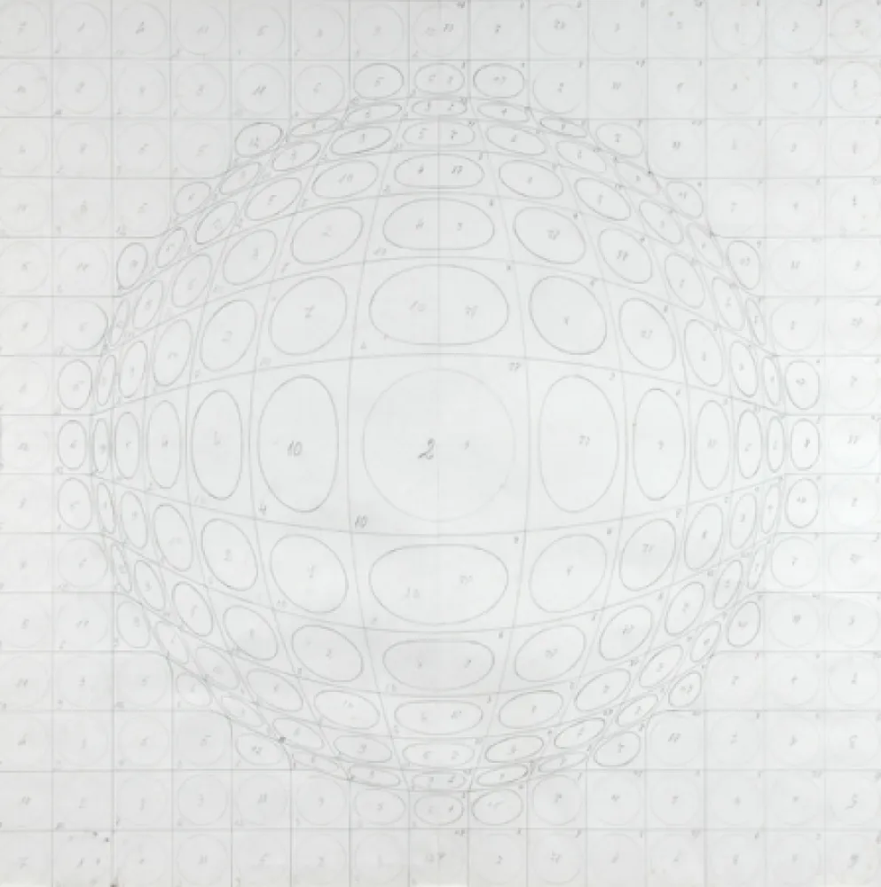 Литография Vasarely - Pattern for a silk print