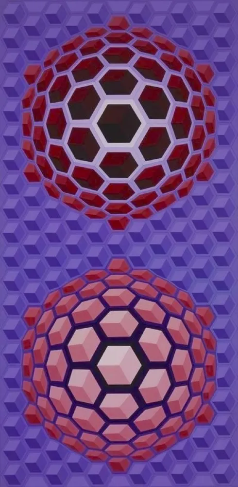 Многоэкземплярное Произведение Vasarely - Purple long