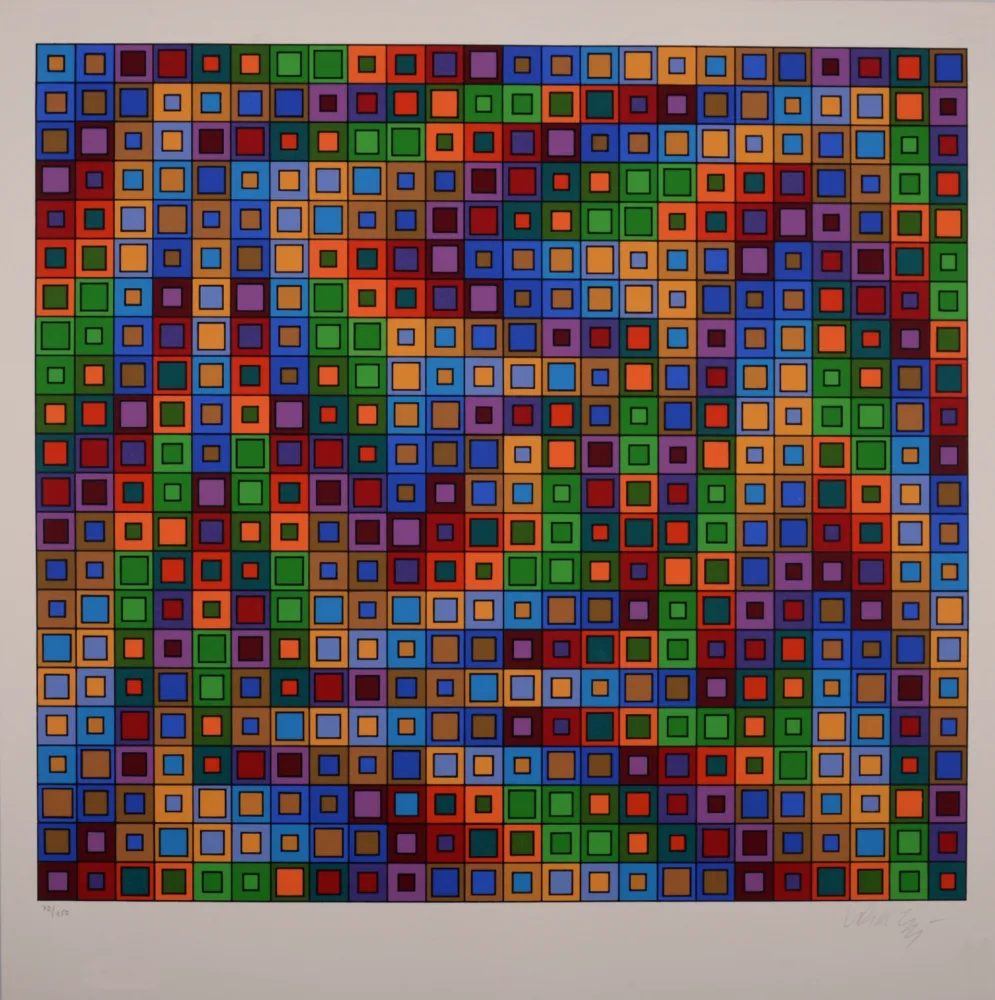 Литография Vasarely - Reflets b, 1978 - Hand-signed & numbered!