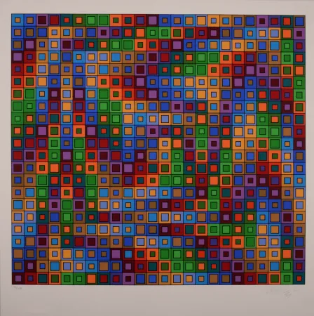 Литография Vasarely - Reflets b, 1978 - Hand-signed & numbered!