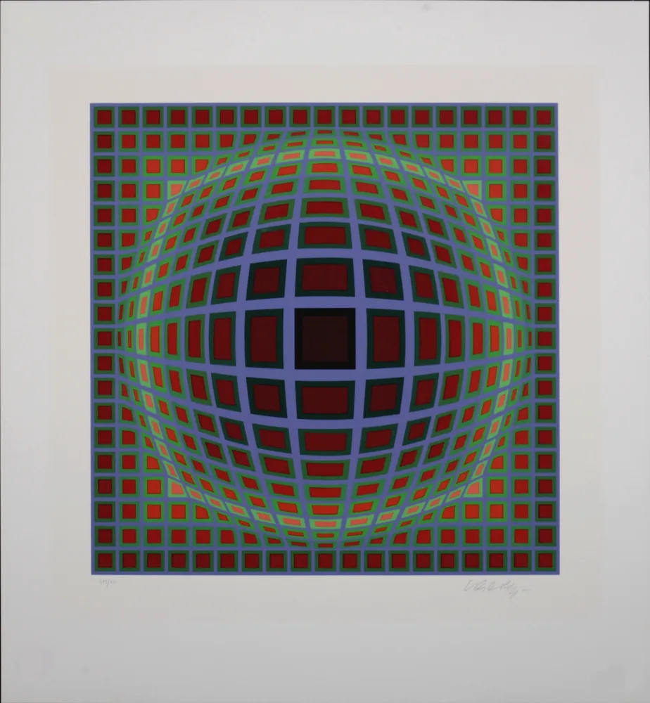 Сериграфия Vasarely - Titan B, 1985 - Hand-signed!