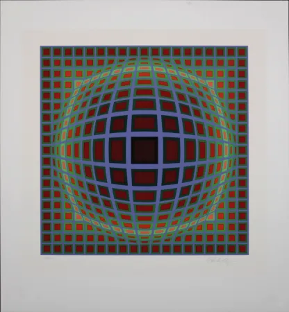 Сериграфия Vasarely - Titan B, 1985 - Hand-signed!