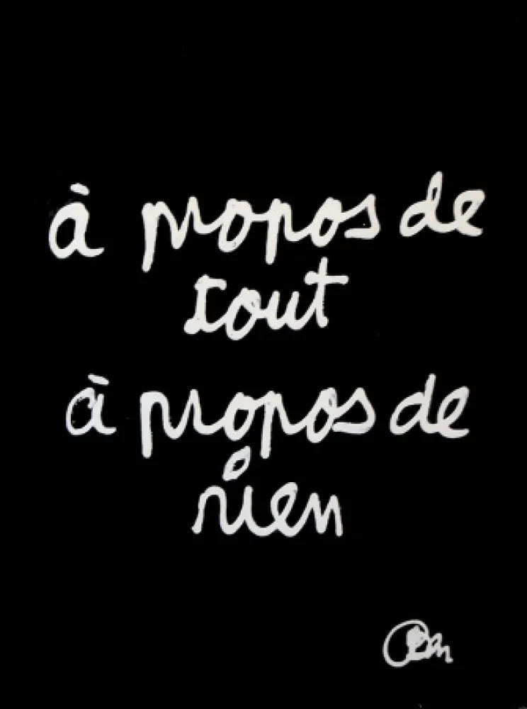 Литография Vautier - à propos de tout à propos de rien