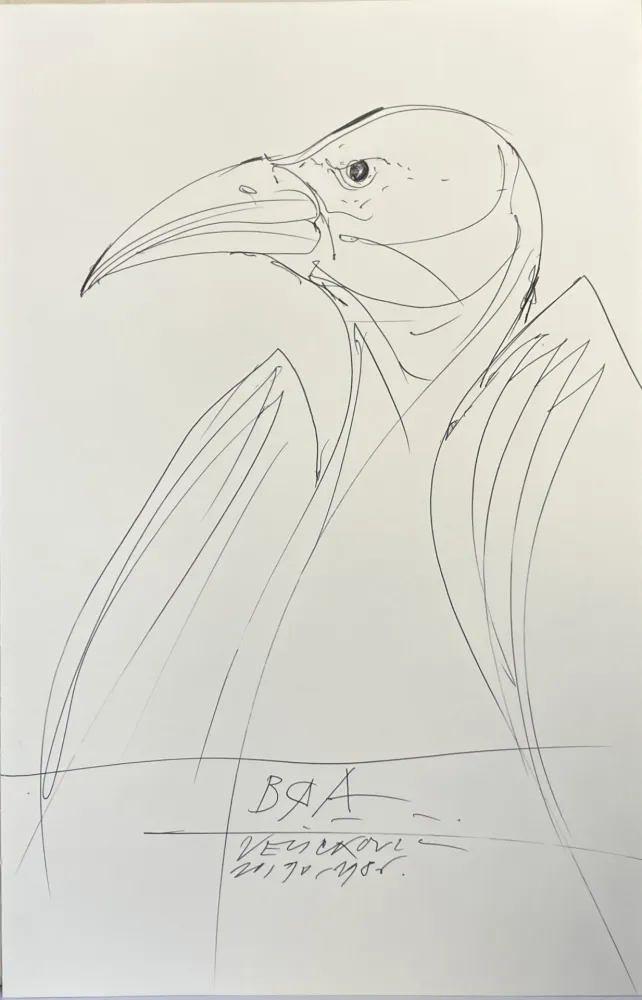 Нет Никаких Технических Velickovic - Dessin au stylo bille, 1986. 