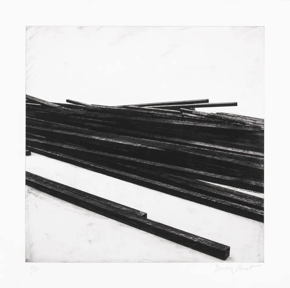 Сериграфия Venet - Lignes droites / désordre 01