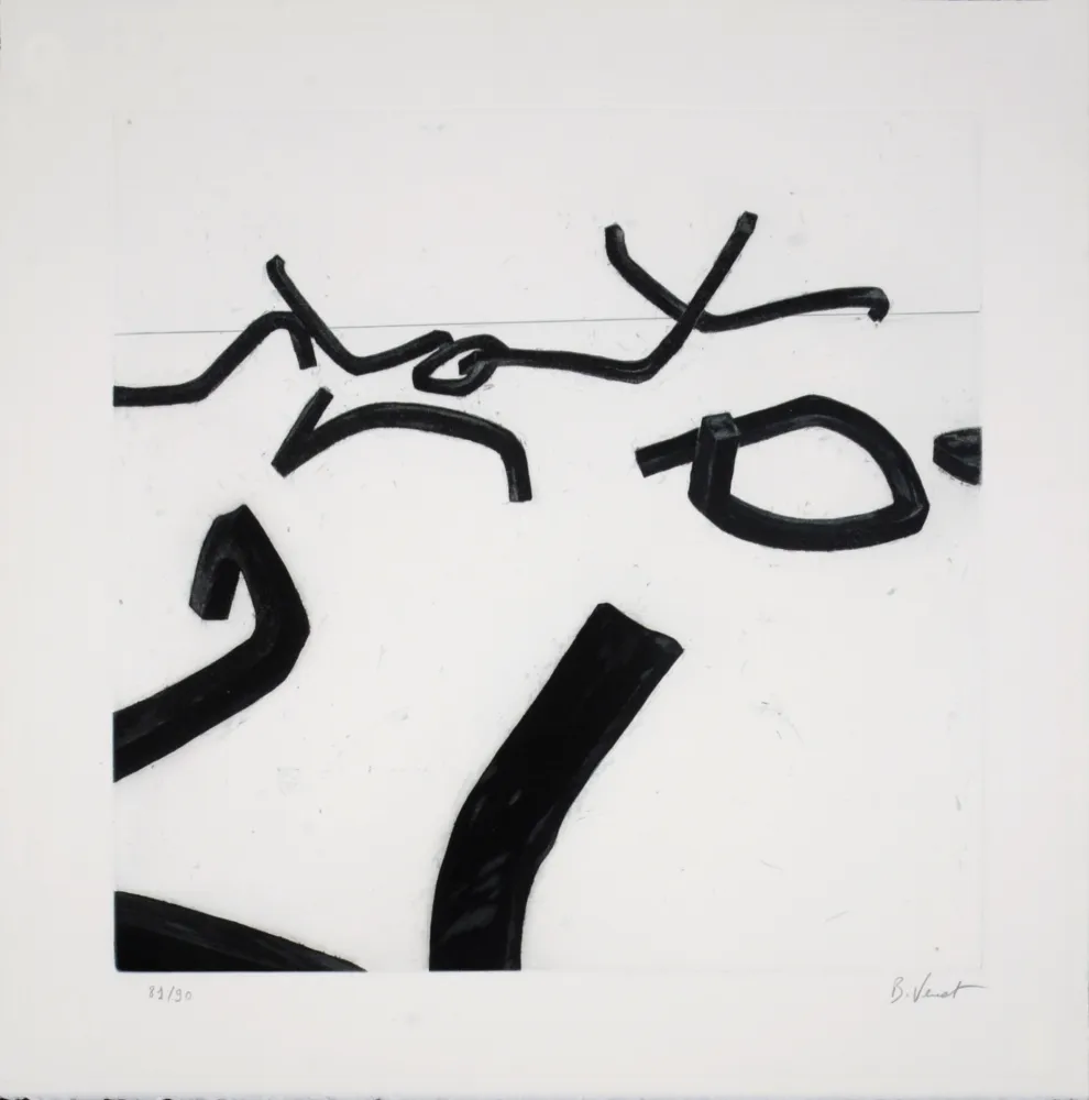 Гравюра Venet - Lignes Indéterminées #I, c. 1990 - Hand-signed!