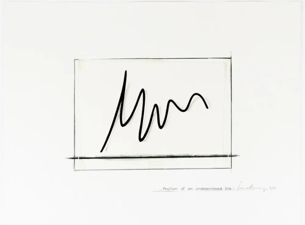 Литография Venet - Position of an undetermined line