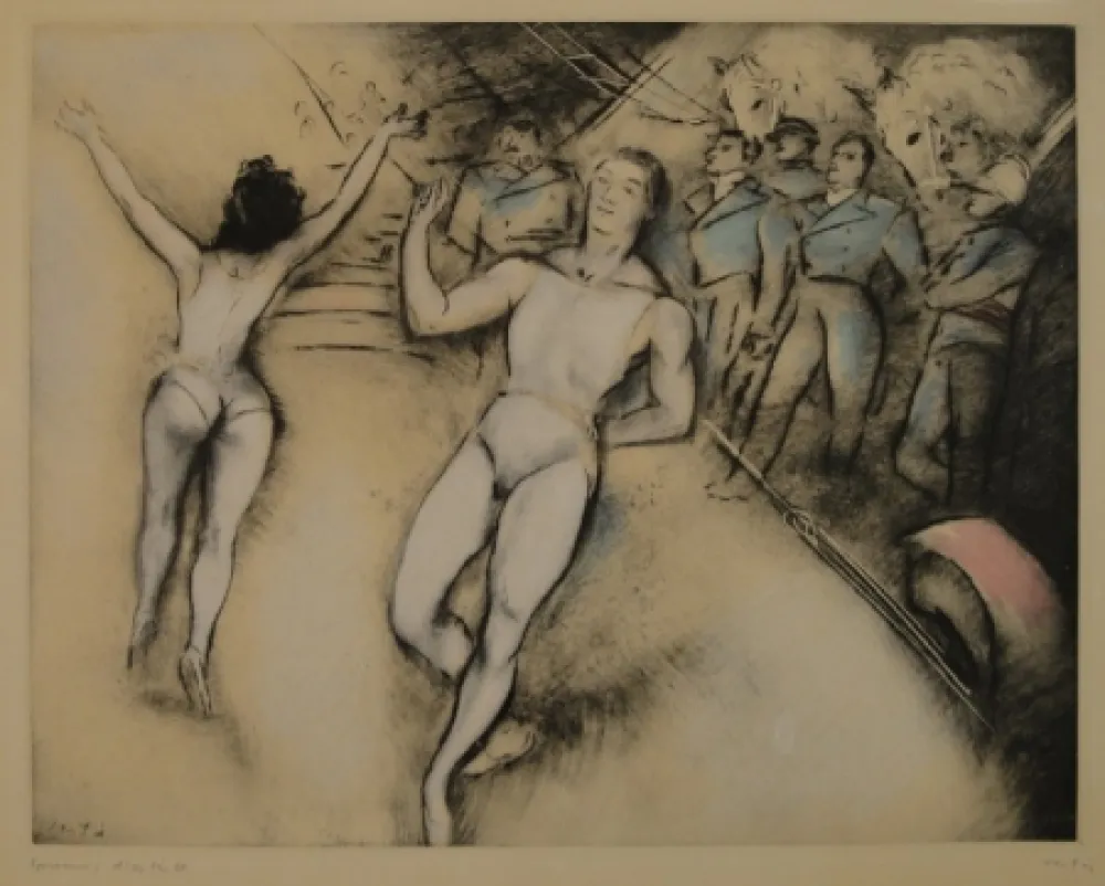 Офорт Vertes - (Artisten im Zirkus)