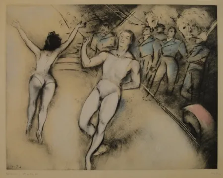 Офорт Vertes - (Artisten im Zirkus)