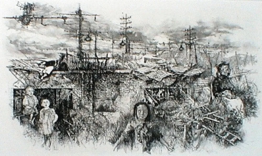 Офорт И Аквитанта Vespignani - Borgata romana