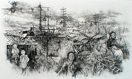 Офорт И Аквитанта Vespignani - Borgata romana