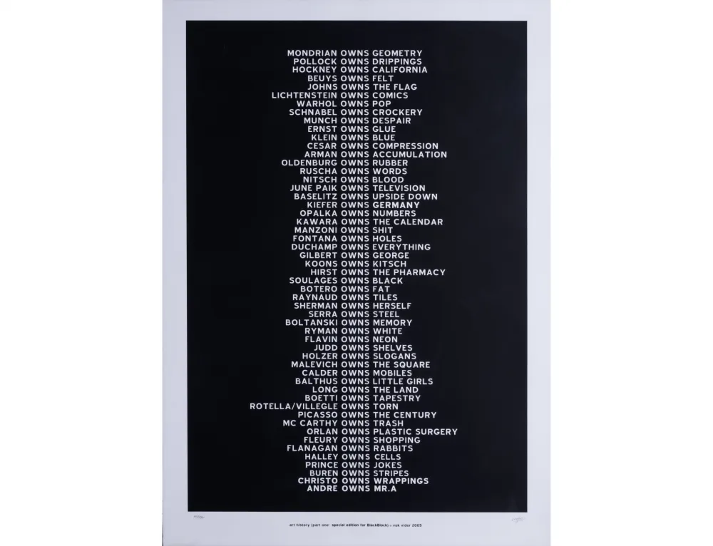 Сериграфия Vidor - Art history (Part One) première version 