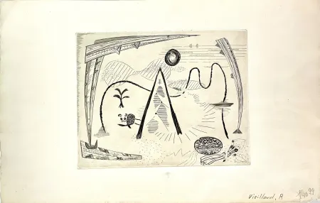 Гравюра Vieillard - Jeune Fille à la source