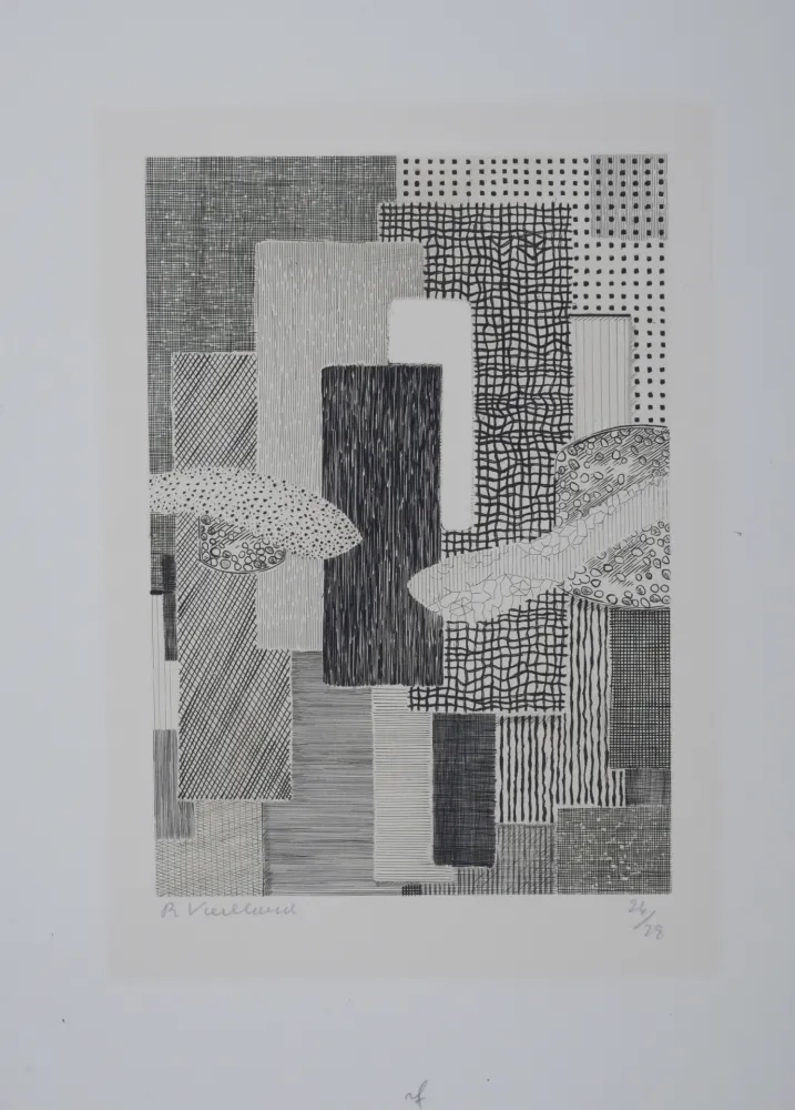 Гравюра Vieillard - Ville Ripuaire, 1962 - Hand-signed